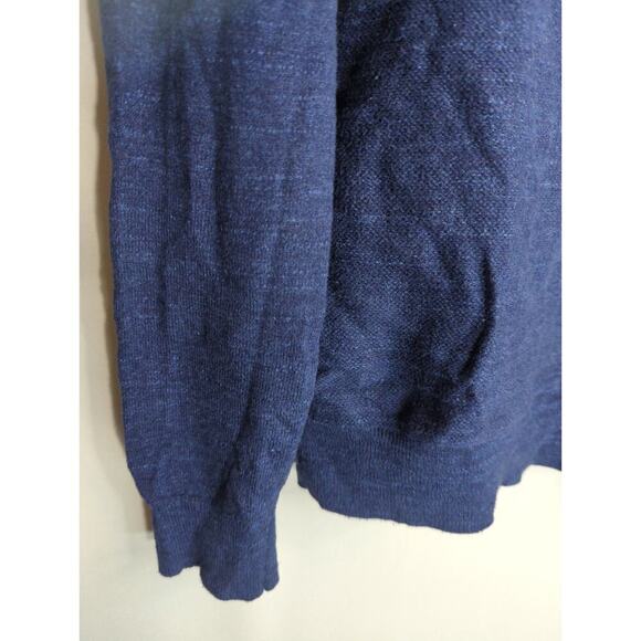 J. Crew Rugged Cotton Crew Neck Pullover Sweater Heather Navy Blue Slim Fit M - Picture 5 of 9